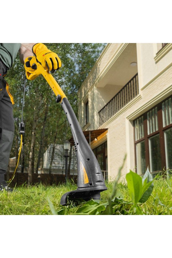 Триммер электрический TE-350, 350 Вт, 260 мм, катушка полуавтомат Denzel