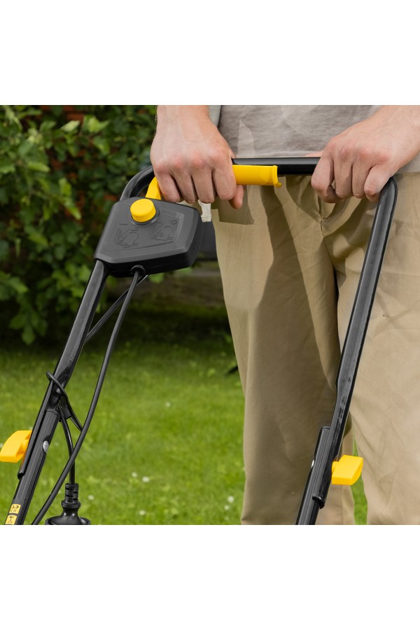 Газонокосилка электрическая GM-1100, 1100 Вт, шир. 32 см, 3 уров., травосб. 30 л Denzel