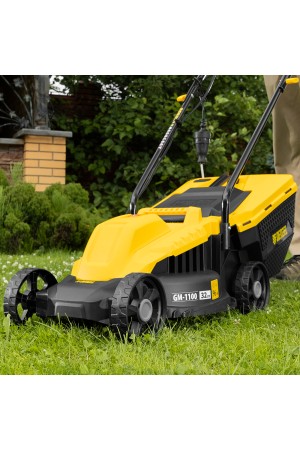 Газонокосилка электрическая GM-1100, 1100 Вт, шир. 32 см, 3 уров., травосб. 30 л Denzel