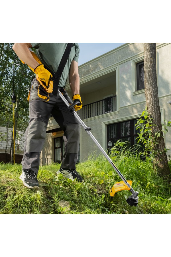 Триммер электрический TE-1220, 1200 Вт, 380 мм, катушка, диск, разборная штанга Denzel