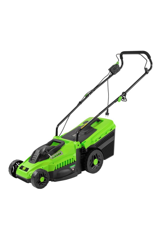 Газонокосилка электрическая L1500, 1500 Вт, ширина 33 см, 5 уровней, пластиковый травосборник 35 л Сибртех