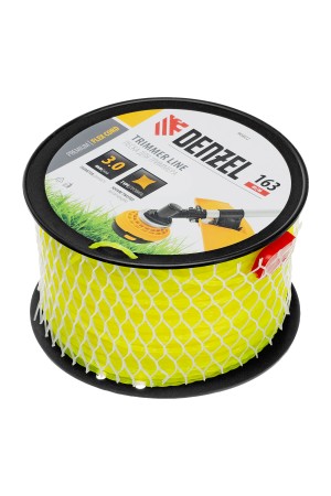 Леска для триммера витой квадрат, 3,0мм х 163м, на DIN катушке FLEX CORD// Denzel