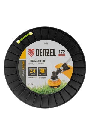 Леска для триммера зубчатый квадрат, 2,4мм х 172м, на DIN катушке FLEX CORD// Denzel