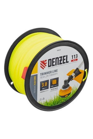 Леска для триммера зубчатый квадрат, 3,0мм х 113м, на DIN катушке FLEX CORD// Denzel