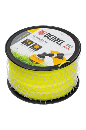 Леска для триммера зубчатый квадрат, 3,0мм х 113м, на DIN катушке FLEX CORD// Denzel