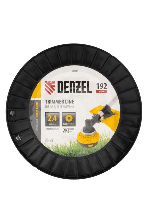 Леска для триммера двухкомпонентная круглая, 2,4мм х 192м, на DIN катушке EXTRA CORD// Denzel