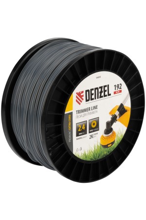 Леска для триммера двухкомпонентная круглая, 2,4мм х 192м, на DIN катушке EXTRA CORD// Denzel