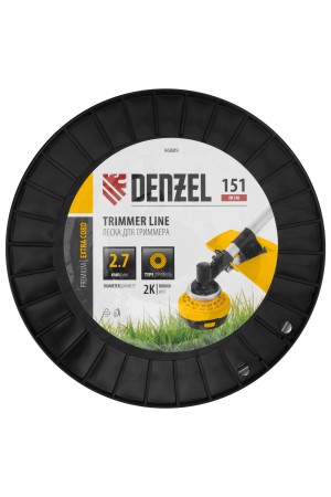 Леска для триммера двухкомпонентная круглая, 2,7мм х 151м, на DIN катушке EXTRA CORD// Denzel