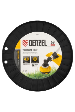 Леска для триммера двухкомпонентная круглая, 4,0мм х 69м, на DIN катушке EXTRA CORD// Denzel