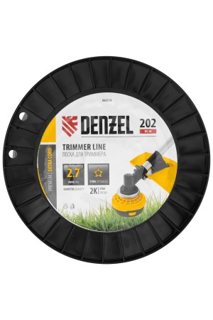 Леска для триммера двухкомпонентная звезда, 2,7мм х 202м, на DIN катушке EXTRA CORD// Denzel