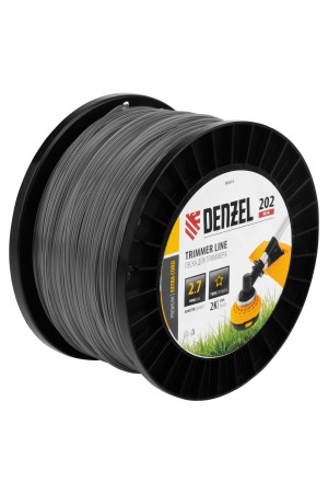 Леска для триммера двухкомпонентная звезда, 2,7мм х 202м, на DIN катушке EXTRA CORD// Denzel