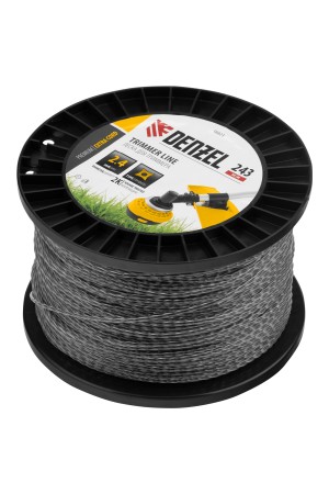 Леска для триммера двухкомпонентная витой квадрат, 2,4мм х 243м, на DIN катушке EXTRA CORD// Denzel