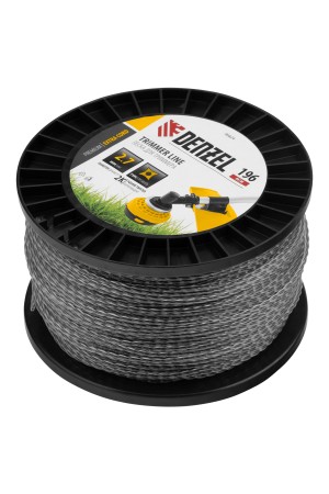 Леска для триммера двухкомпонентная витой квадрат, 2,7мм х 196м, на DIN катушке EXTRA CORD// Denzel