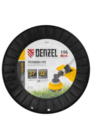 Леска для триммера двухкомпонентная витой квадрат, 2,7мм х 196м, на DIN катушке EXTRA CORD// Denzel