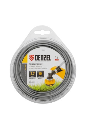 Леска для триммера армированная алюминием круглая, 2,7мм х 15м, блистер ALUFLEX// Denzel