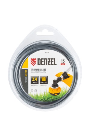 Леска для триммера армированная алюминием квадратная, 2,4мм х 15м, блистер ALUFLEX// Denzel