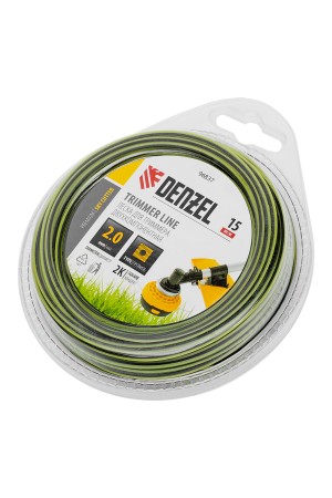 Леска для триммера двухкомпонентная квадратная, 2,0мм х 15м, блистер SkyCutter// Denzel