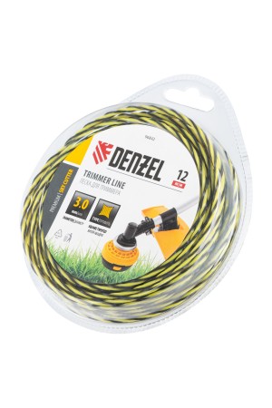 Леска для триммера двухкомпонентная витая квадратная, 3,0мм х 12м, блистер SkyCutter// Denzel