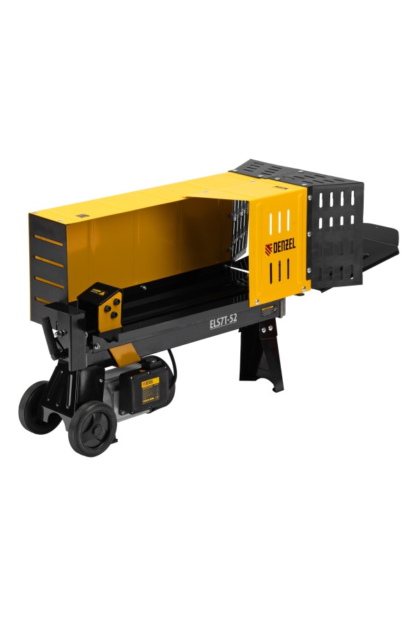 Дровокол электрический ELS7T-52, 2300 Вт, сила раскола 7т, макс. размеры полена D250 x 520 мм Denzel