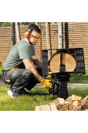 Дровокол электрический ELS7T-52, 2300 Вт, сила раскола 7т, макс. размеры полена D250 x 520 мм Denzel