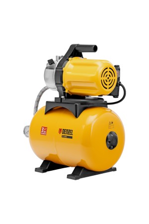Насосная станция PS800X, 800 Вт, 3200 л/ч, ресивер 24 л, подъем 38 м, нержавейка Denzel