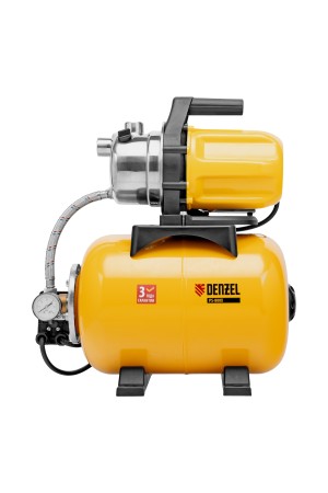 Насосная станция PS800X, 800 Вт, 3200 л/ч, ресивер 24 л, подъем 38 м, нержавейка Denzel