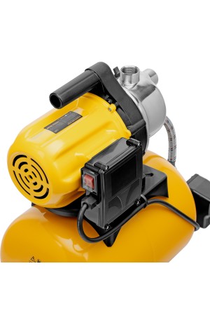 Насосная станция PS800X, 800 Вт, 3200 л/ч, ресивер 24 л, подъем 38 м, нержавейка Denzel