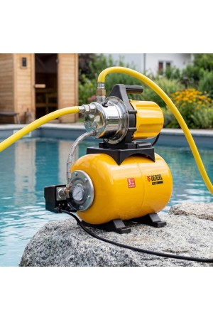 Насосная станция PS800X, 800 Вт, 3200 л/ч, ресивер 24 л, подъем 38 м, нержавейка Denzel