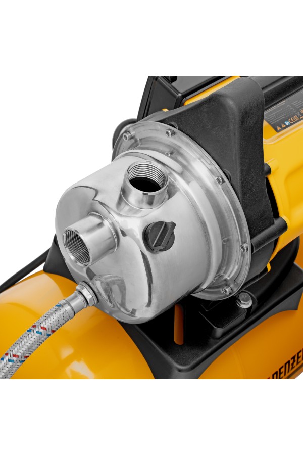 Насосная станция PS800X, 800 Вт, 3200 л/ч, ресивер 24 л, подъем 38 м, нержавейка Denzel