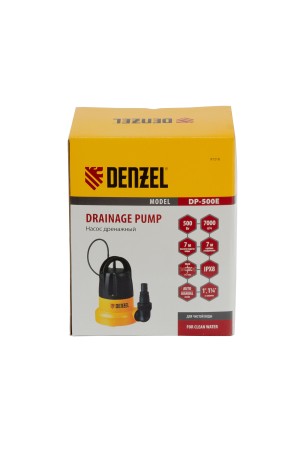 Дренажный насос DP500E, 500 Вт, подъем 7 м, 7000 л/ч Denzel