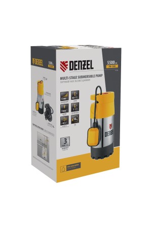 Погружной насос высокого давления PH1100, 1100Вт, подъем 40м, 5500 л/ч Denzel