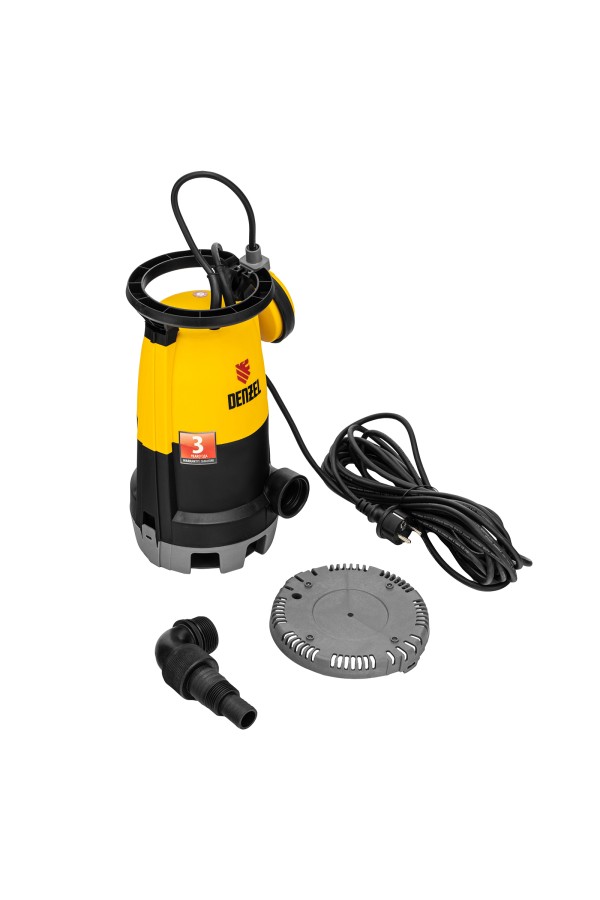 Дренажный насос для чистой и грязной воды DP450S, 450 Вт, напор 6 м, 12000 л/ч Denzel
