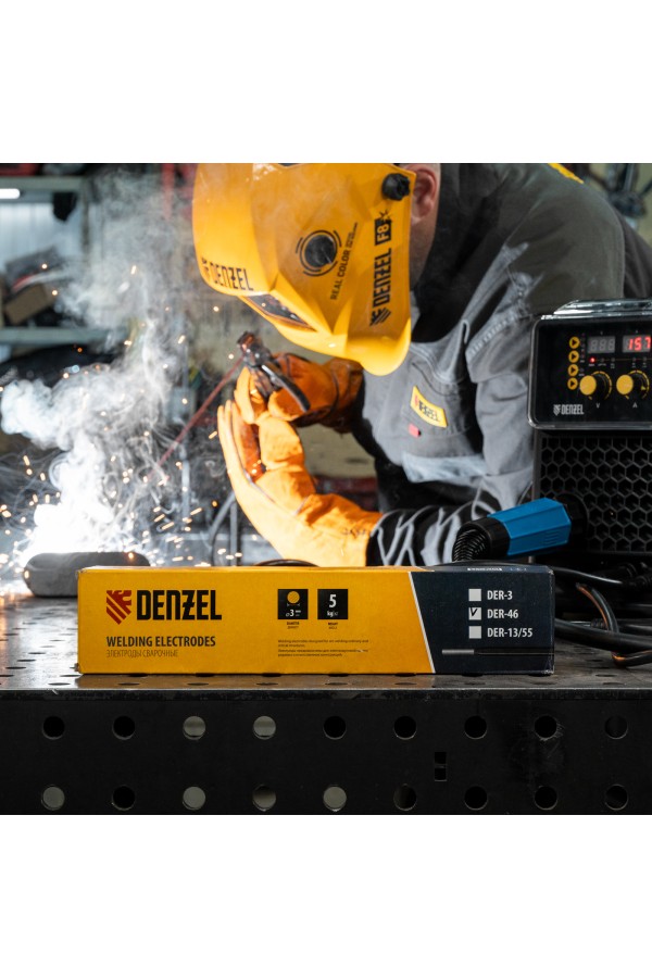 Электроды DER-46, диам. 3 мм, 5 кг, рутиловое покрытие Denzel