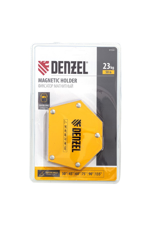 Фиксатор магнитный для сварочных работ усилие 50 LB, 30х45х60х75х90х135 град. Denzel