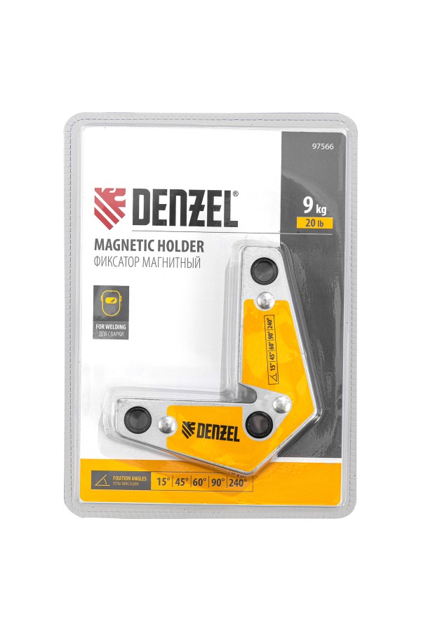 Фиксатор магнитный для сварочных работ усилие 25 LB, 30х45х60х75х90х135 град. Denzel