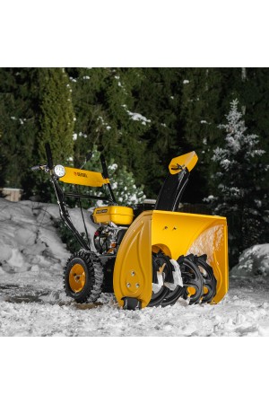 Бензиновая снегоуборочная машина SBM 610, 212 cc, ручной старт, фара Denzel