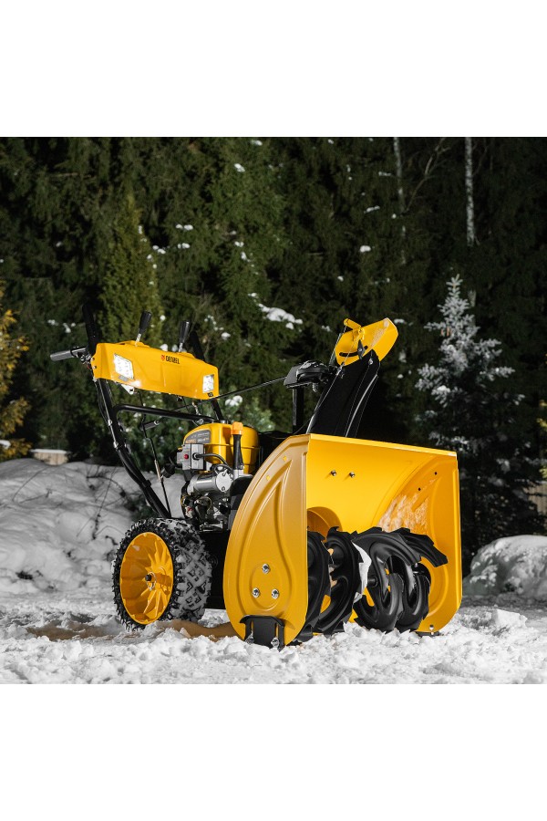 Бензиновая снегоуборочная машина SBM 610S PRO, 212 cc, электростартер, фара, обогрев Denzel