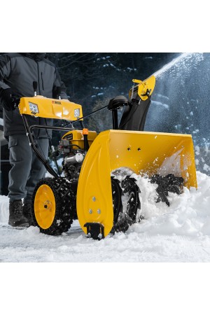 Бензиновая снегоуборочная машина SBM 610S PRO, 212 cc, электростартер, фара, обогрев Denzel