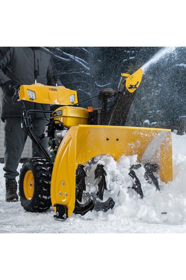 Бензиновая снегоуборочная машина SBL 711D PRO, 302cc, эл.старт, фара, обогрев, блок. дифф. Denzel