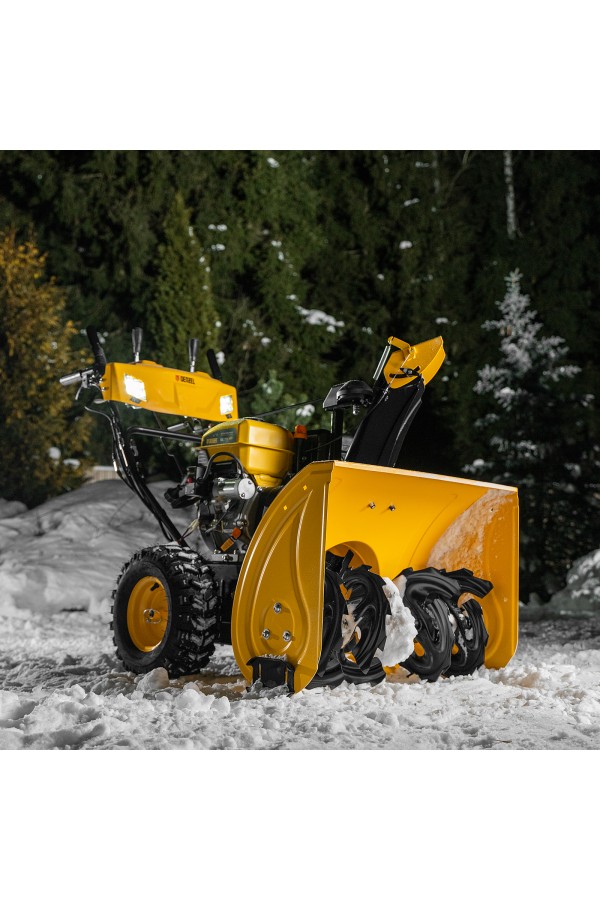 Бензиновая снегоуборочная машина SBL 711D PRO, 302cc, эл.старт, фара, обогрев, блок. дифф. Denzel
