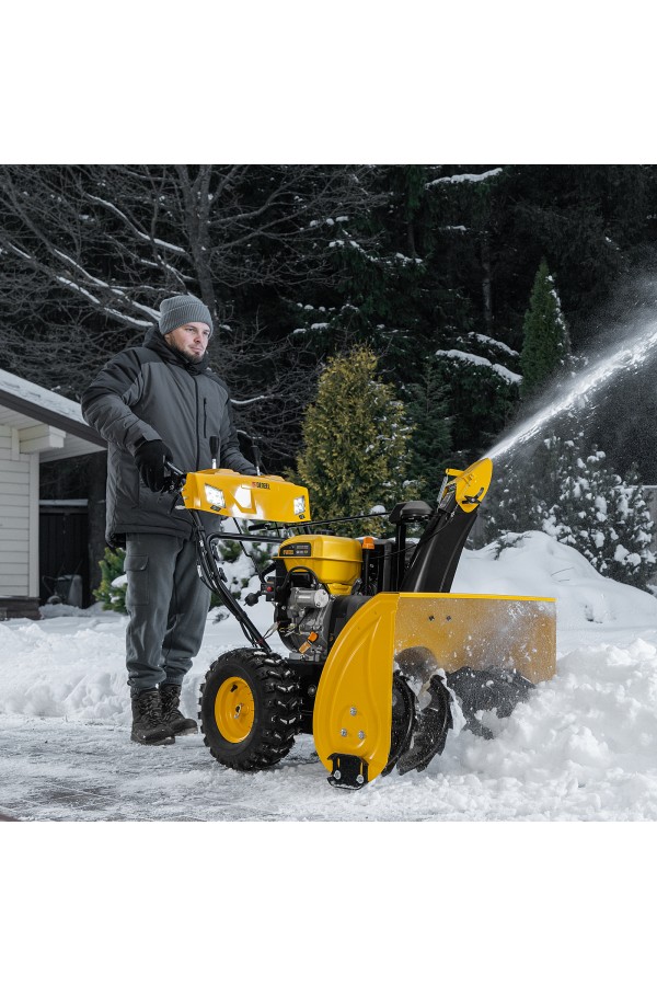 Бензиновая снегоуборочная машина SBL 711D PRO, 302cc, эл.старт, фара, обогрев, блок. дифф. Denzel
