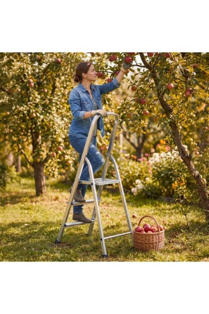 Стремянка, 3 ступени, алюминиевая, Россия, Сибртех