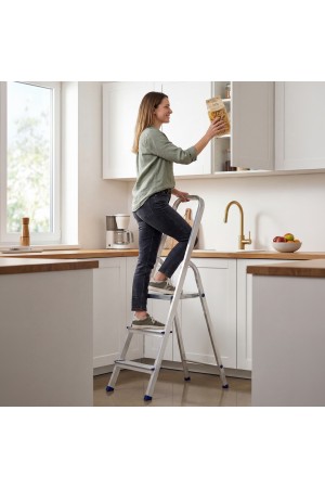 Стремянка, 3 ступени, алюминиевая, Россия, Сибртех