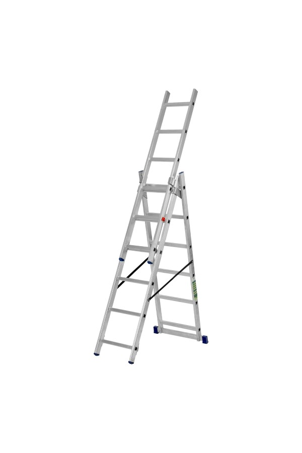 Лестница, 3 х 6 ступеней, алюминиевая, трехсекционная, Сибртех