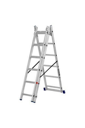 Лестница, 3 х 6 ступеней, алюминиевая, трехсекционная, Россия, Сибртех