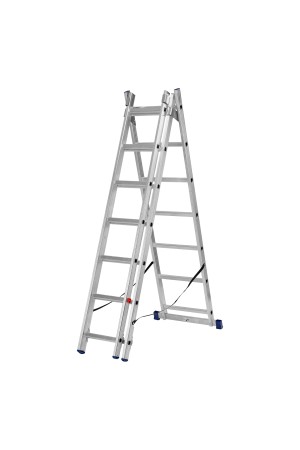 Лестница, 3 х 7 ступеней, алюминиевая, трехсекционная, Россия, Сибртех