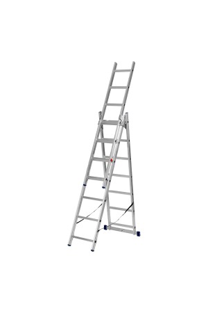 Лестница, 3 х 7 ступеней, алюминиевая, трехсекционная, Россия, Сибртех