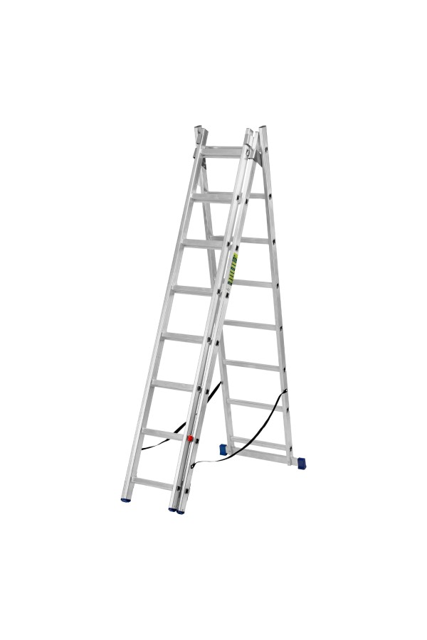 Лестница, 3 х 8 ступеней, алюминиевая, трехсекционная, Сибртех