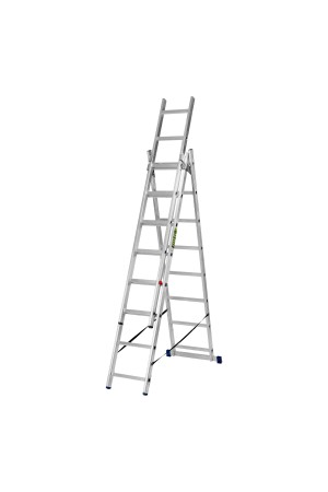 Лестница, 3 х 8 ступеней, алюминиевая, трехсекционная, Россия, Сибртех