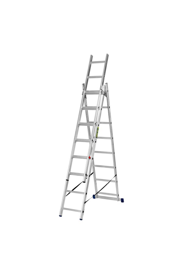 Лестница, 3 х 8 ступеней, алюминиевая, трехсекционная, Сибртех